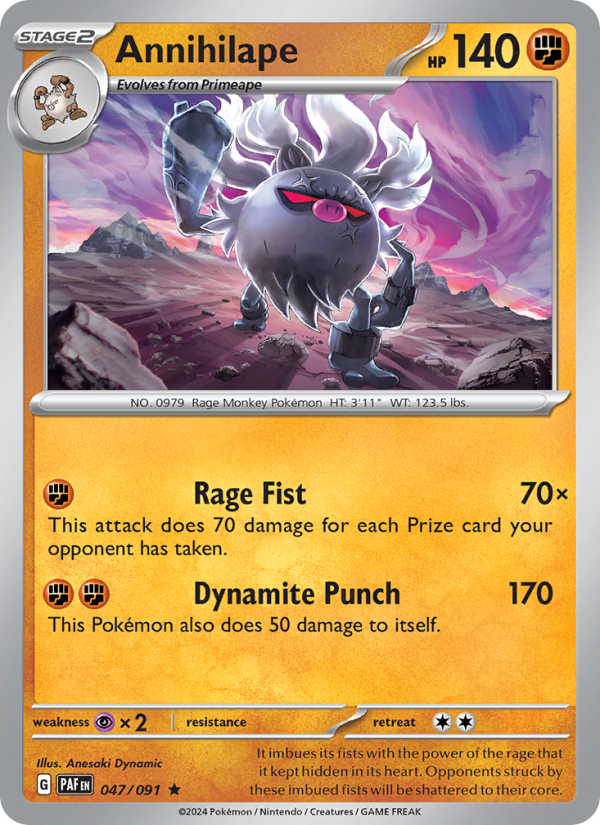 Annihilape 047 uit Paldean Fates Pokémon kaart