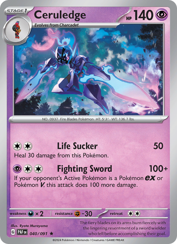 Ceruledge 040 uit Paldean Fates Pokémon kaart