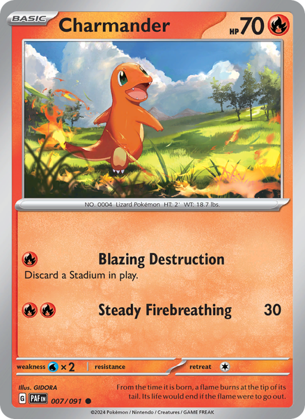 Charmander 007 uit Paldean Fates Pokémon kaart