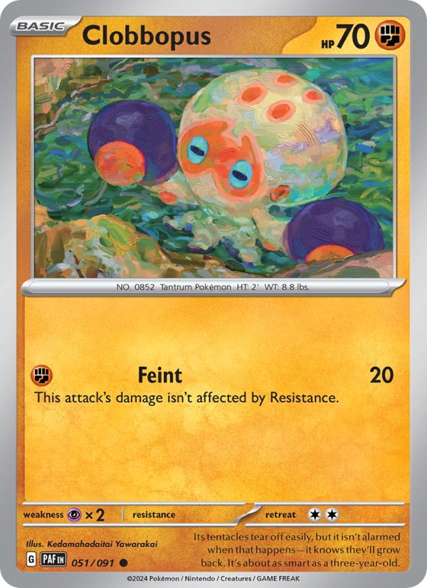 Clobbopus 051 uit Paldean Fates Pokémon kaart