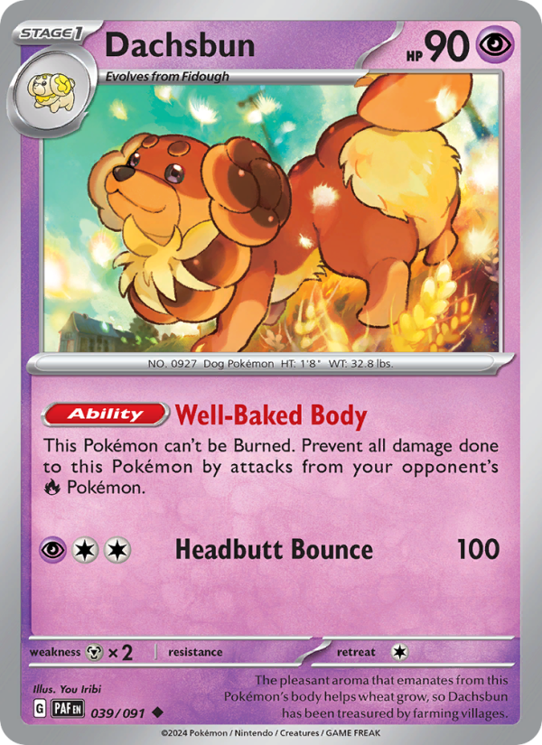 Dachsbun 039 uit Paldean Fates Pokémon kaart
