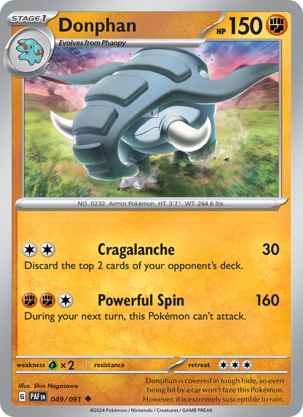 Donphan 049 uit Paldean Fates Pokémon kaart
