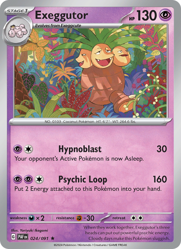 Exeggutor 024 uit Paldean Fates Pokémon kaart