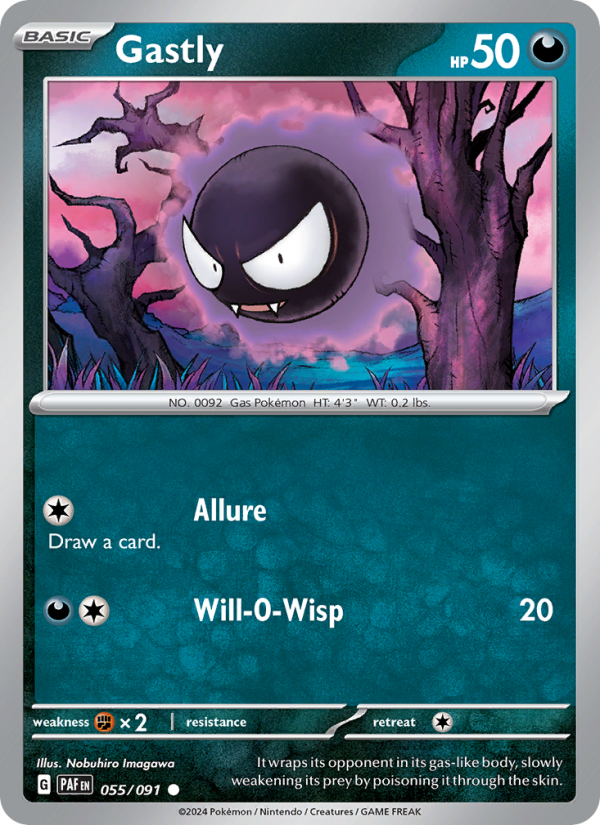 Gastly 055 uit Paldean Fates Pokémon kaart