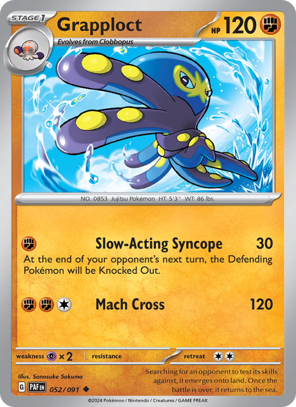 Grapploct 052 uit Paldean Fates Pokémon kaart