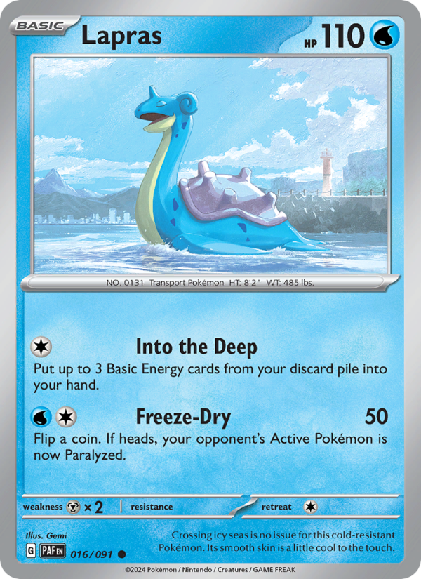Lapras 016 uit Paldean Fates Pokémon kaart