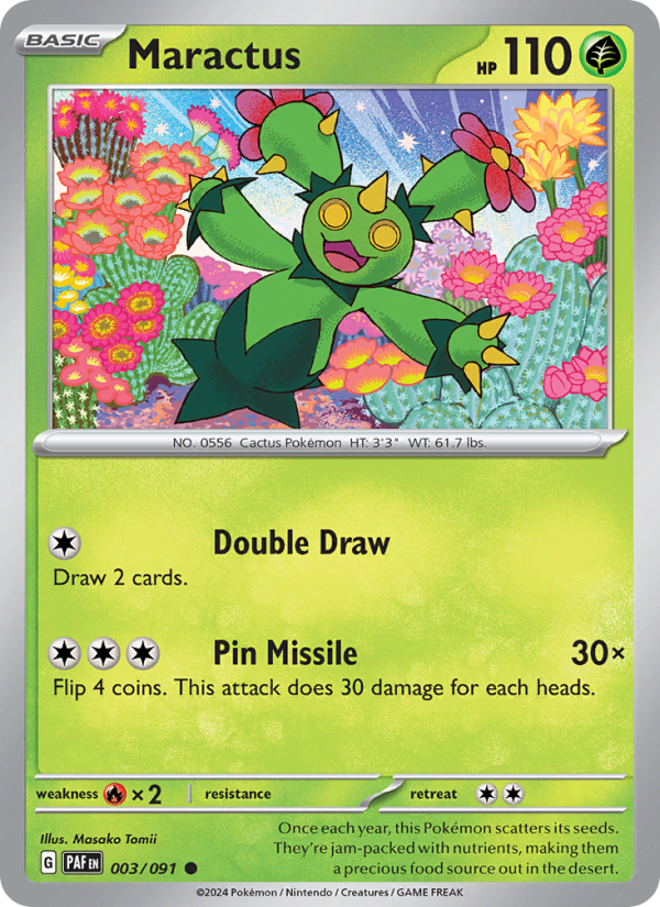 Maractus 003 uit Paldean Fates Pokémon kaart