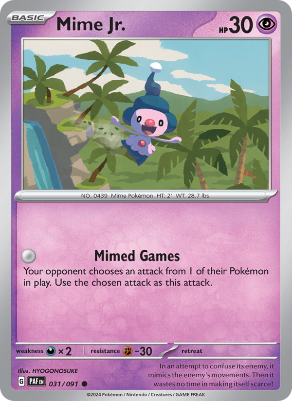 Mime Jr. 031 uit Paldean Fates Pokémon kaart
