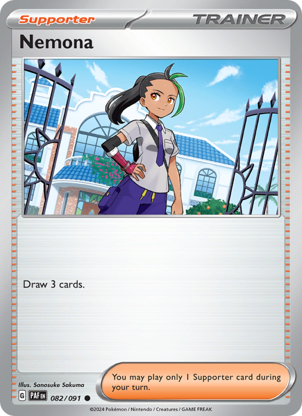 Nemona 082 uit Paldean Fates Pokémon kaart