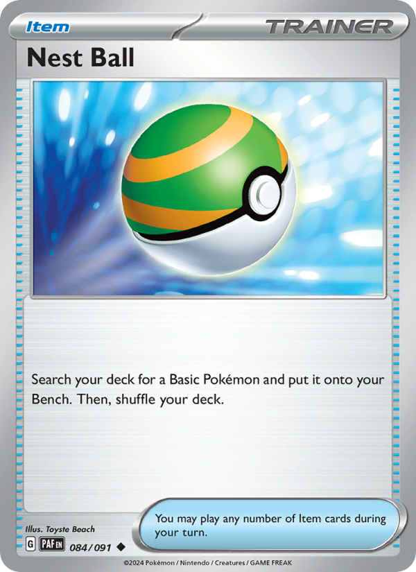 Nest Ball 084 uit Paldean Fates Pokémon kaart