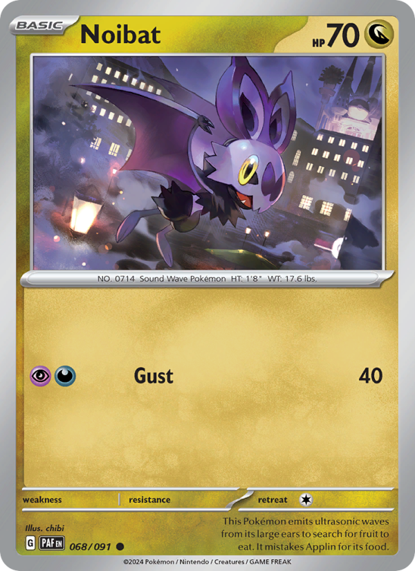 Noibat 068 uit Paldean Fates Pokémon kaart