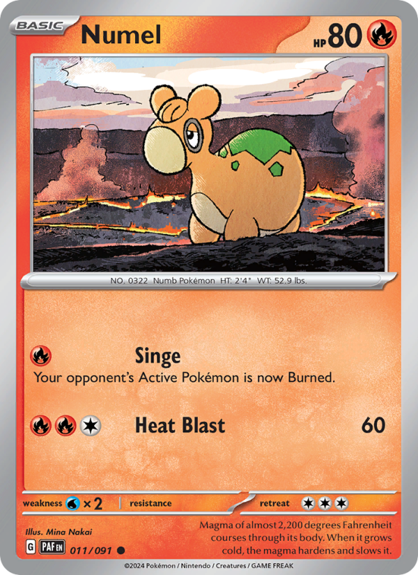Numel 011 uit Paldean Fates Pokémon kaart