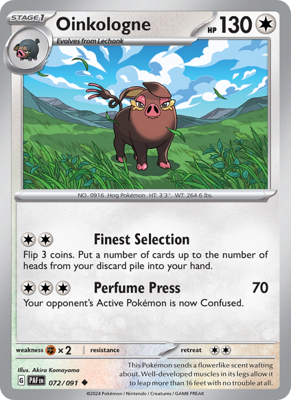 Oinkologne 072 uit Paldean Fates Pokémon kaart