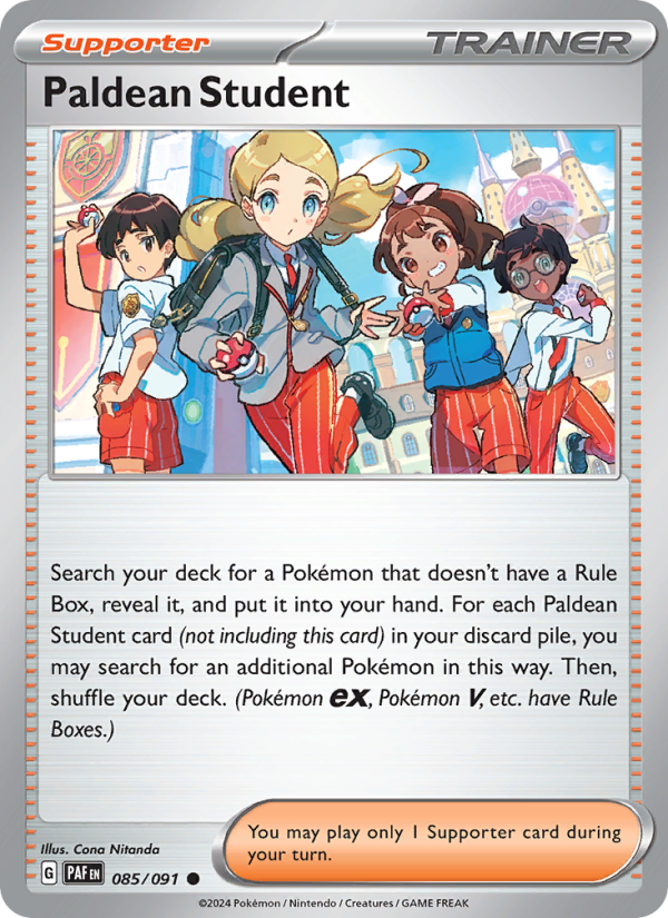 Paldean Student 085 uit Paldean Fates Pokémon kaart