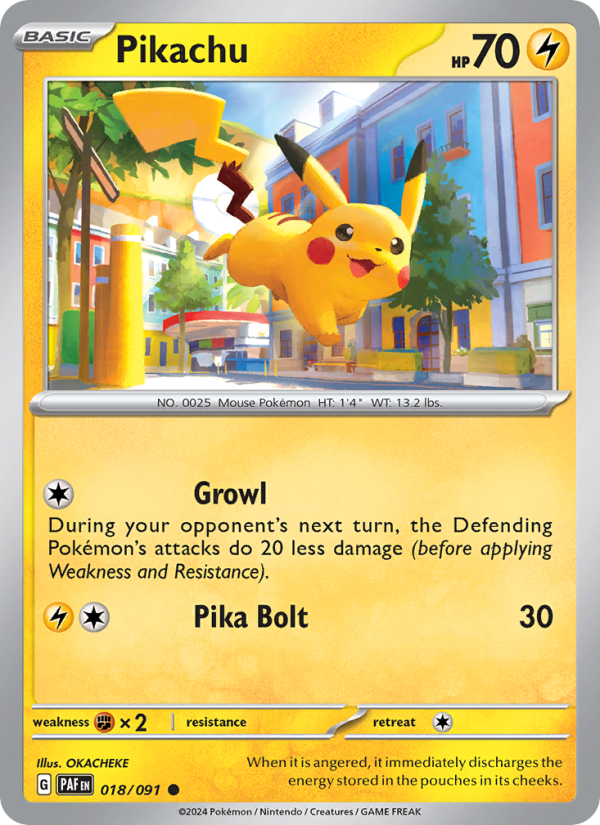 Pikachu 018 uit Paldean Fates Pokémon kaart