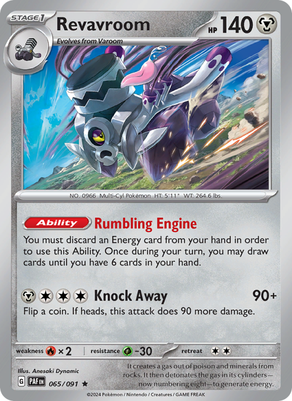 Revavroom 065 uit Paldean Fates Pokémon kaart