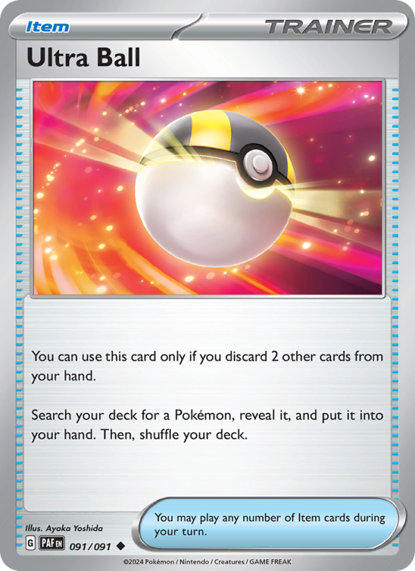 Ultra Ball 091 uit Paldean Fates Pokémon kaart