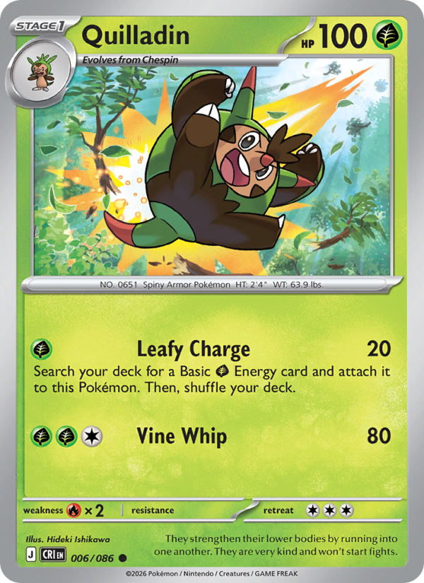 Quilladin 006 uit Chaos Rising Pokémon kaart