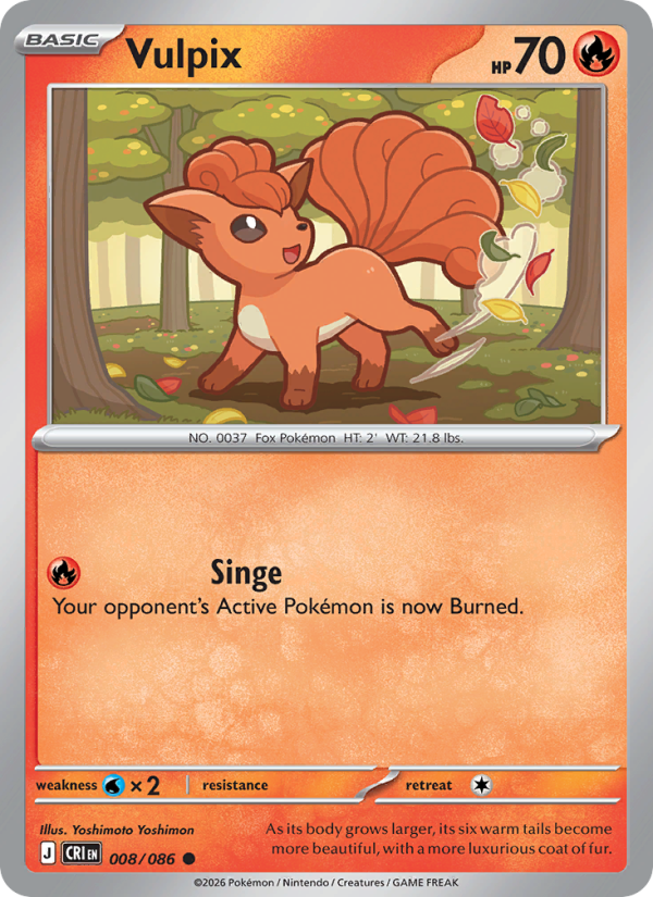 Vulpix 008 uit Chaos Rising Pokémon kaart
